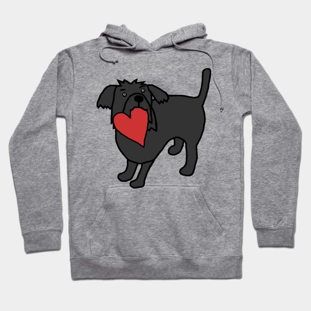Cute Dog with Love Heart for Valentines Day Hoodie by ellenhenryart